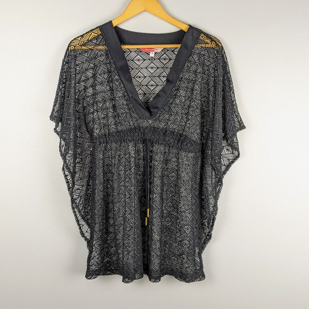 Ella Moss Isla Black Lace Swim Beach Cover Up S - Picture 2 of 10